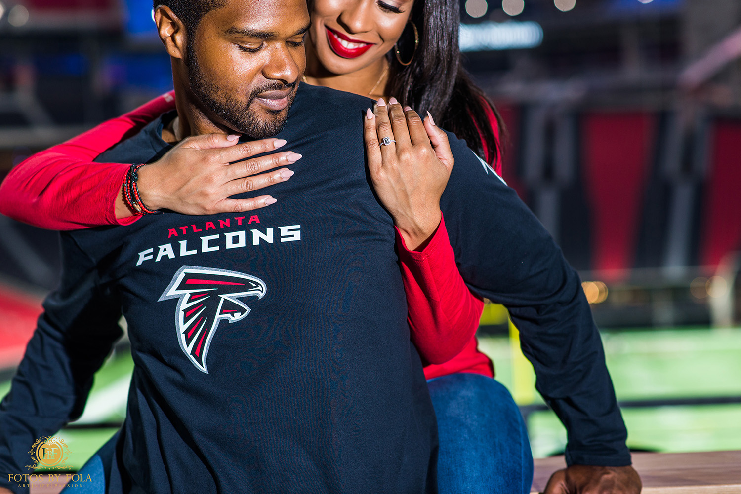 Fotos by Fola | Mercedes Benz Stadium | Atlanta Falcons | Engagement Shoot | Atlanta Wedding Photographer