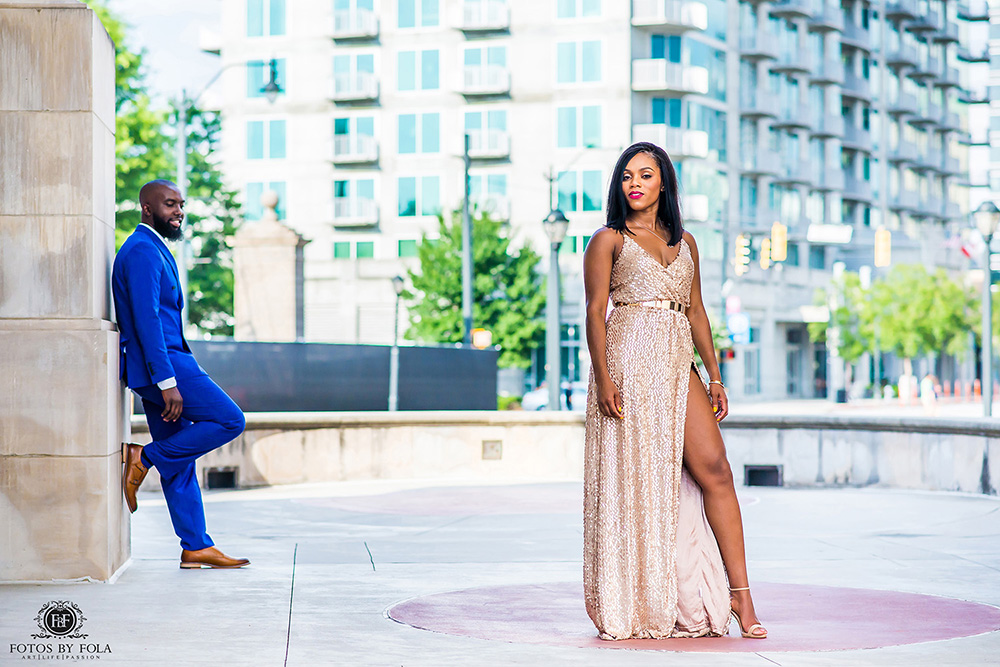 Atlanta Wedding Photographer | Fotos by Fola | Atlantic Station | Water Wall Downtown Atlanta